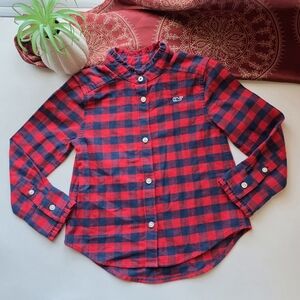 Vinyard Vines Plaid Flannel Shirt Red Navy Size 4T